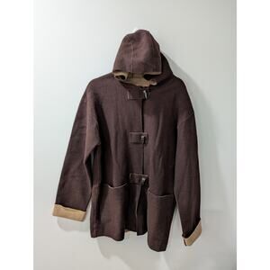 Lauren Ralph Lauren Vintage Brown Wool Hooded Toggle Jacket